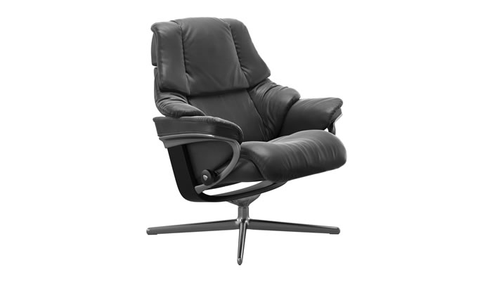 Stressless Reno with Cross Base in Cori Black Leather